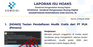 Isu Hoaks & Disinformasi 2 Maret 2026