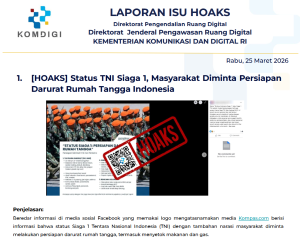 Isu Hoaks & Disinformasi 25 Maret 2026