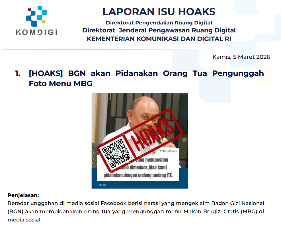 Isu Hoaks & Disinformasi 5 Maret 2026