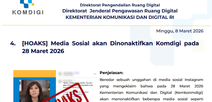 Isu Hoaks & Disinformasi 8 Maret 2026