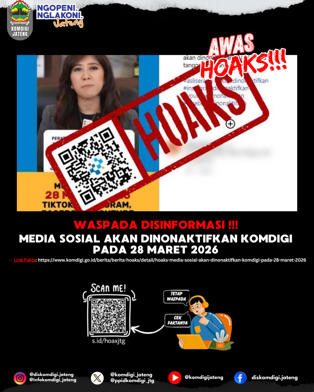 Isu Hoaks & Disinformasi 8 Maret 2026 Grafis