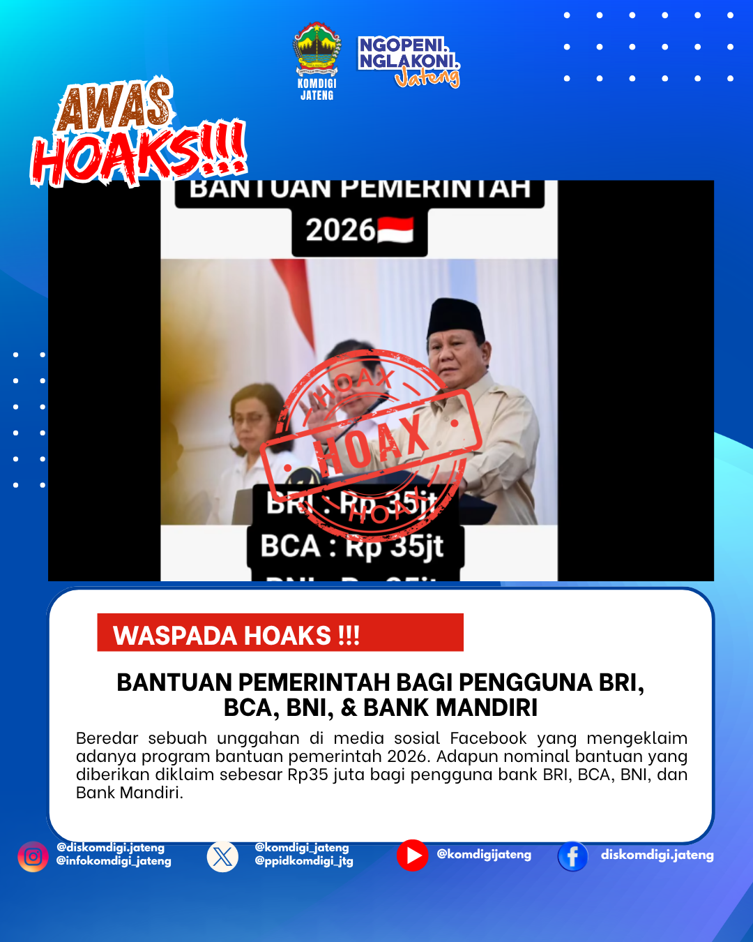 Isu Hoaks & Disinformasi 01 April 2026 Grafis