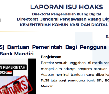 Isu Hoaks & Disinformasi 1 April 2026