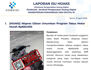 Isu Hoaks & Disinformasi 13 April 2026