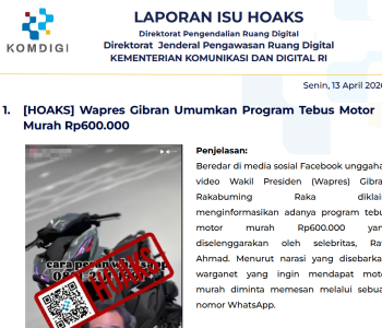 Isu Hoaks & Disinformasi 13 April 2026