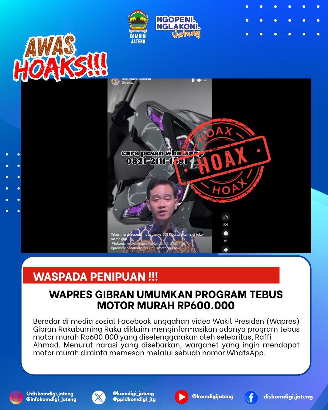 Isu Hoaks & Disinformasi 13 April 2026 Grafis