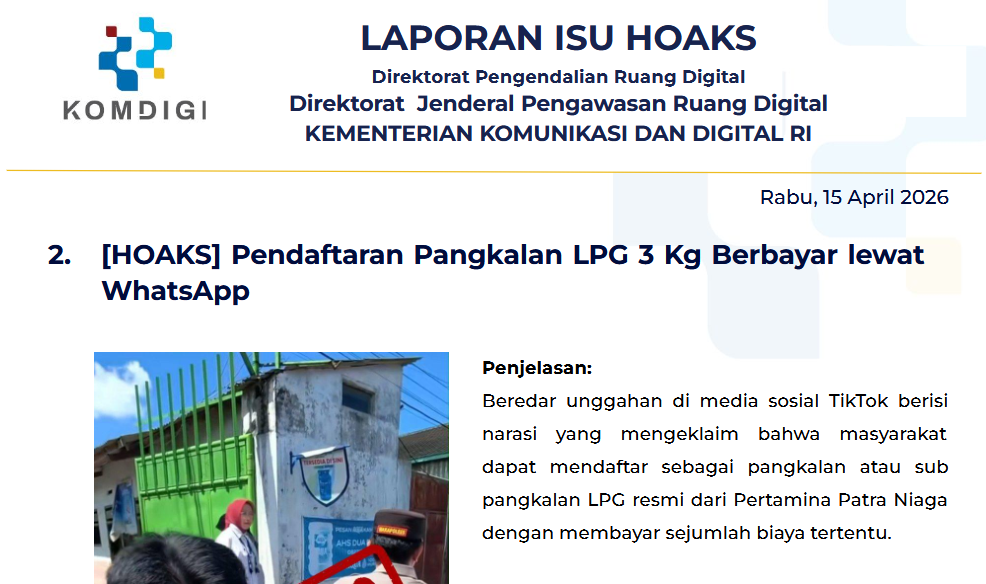 Isu Hoaks & Disinformasi 15 April 2026