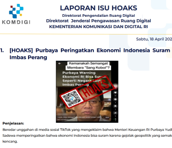 Isu Hoaks & Disinformasi 18 April 2026