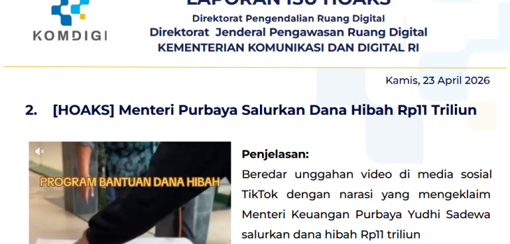 Isu Hoaks & Disinformasi 23 April 2026