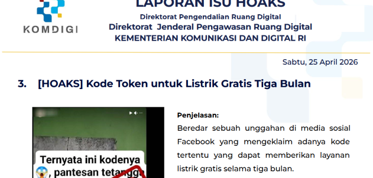 Isu Hoaks & Disinformasi 26 April 2026