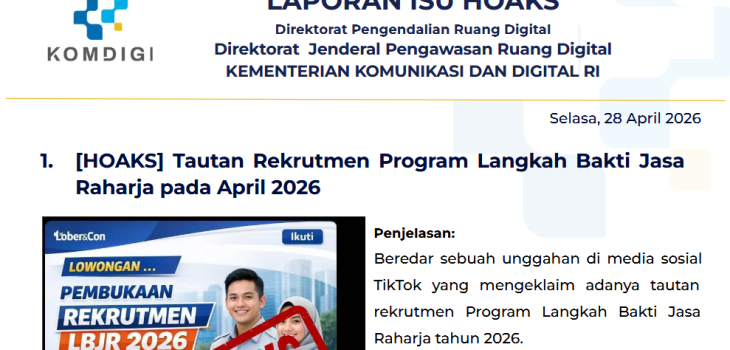 Isu Hoaks & Disinformasi 28 April 2026