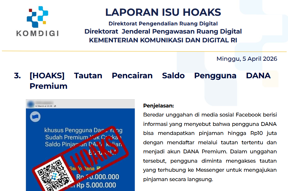 Isu Hoaks & Disinformasi 5 April 2026
