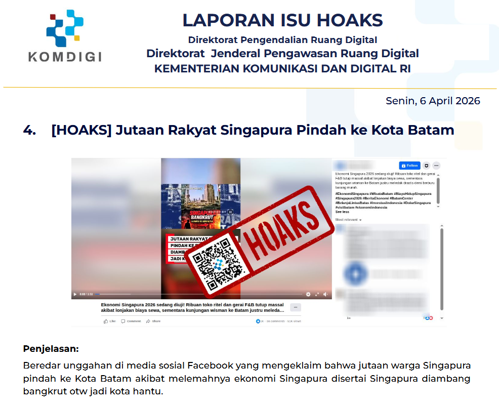 Isu Hoaks & Disinformasi 6 April 2026