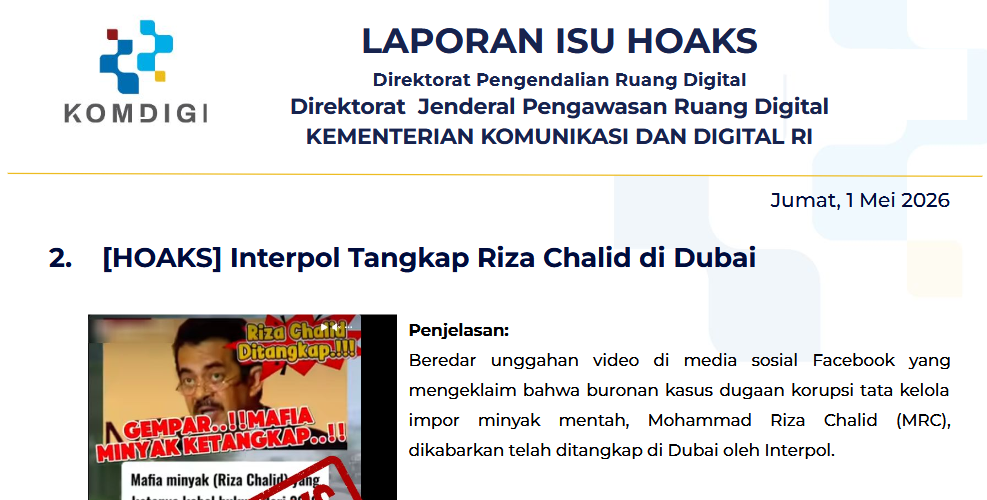 Isu Hoaks & Disinformasi 1 Mei 2026