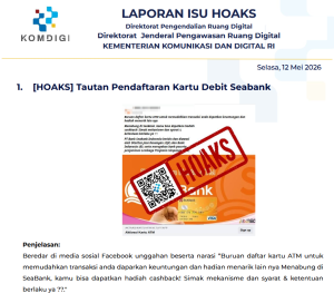 Isu Hoaks & Disinformasi 12 Mei 2026