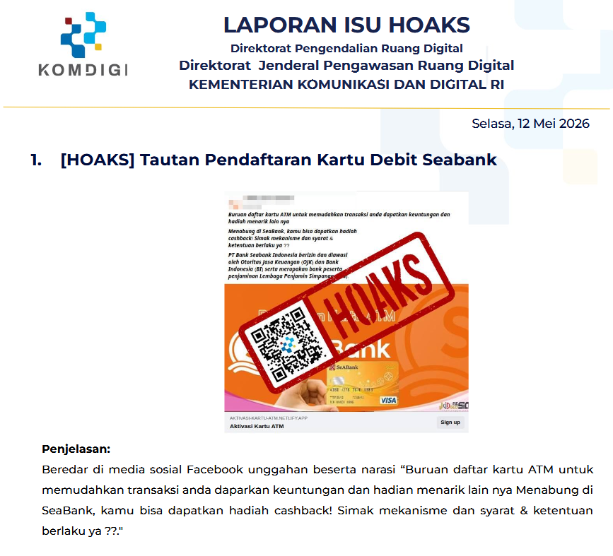 Isu Hoaks & Disinformasi 12 Mei 2026