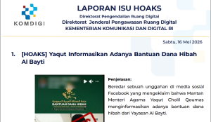 Isu Hoaks & Disinformasi 16 Mei 2026