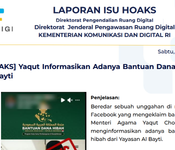 Isu Hoaks & Disinformasi 16 Mei 2026