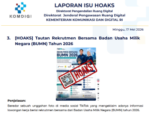 Isu Hoaks & Disinformasi 17 Mei 2026