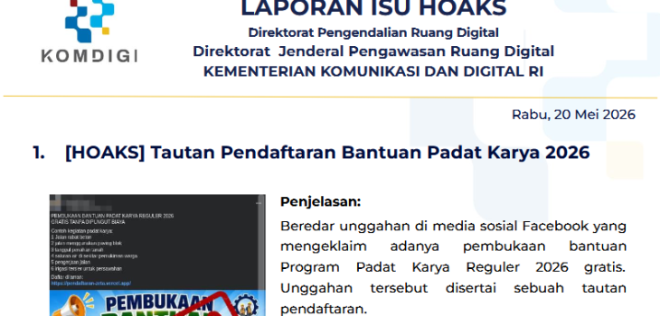 Isu Hoaks & Disinformasi 20 Mei 2026