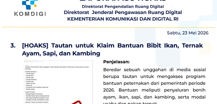 Isu Hoaks & Disinformasi 23 Mei 2026