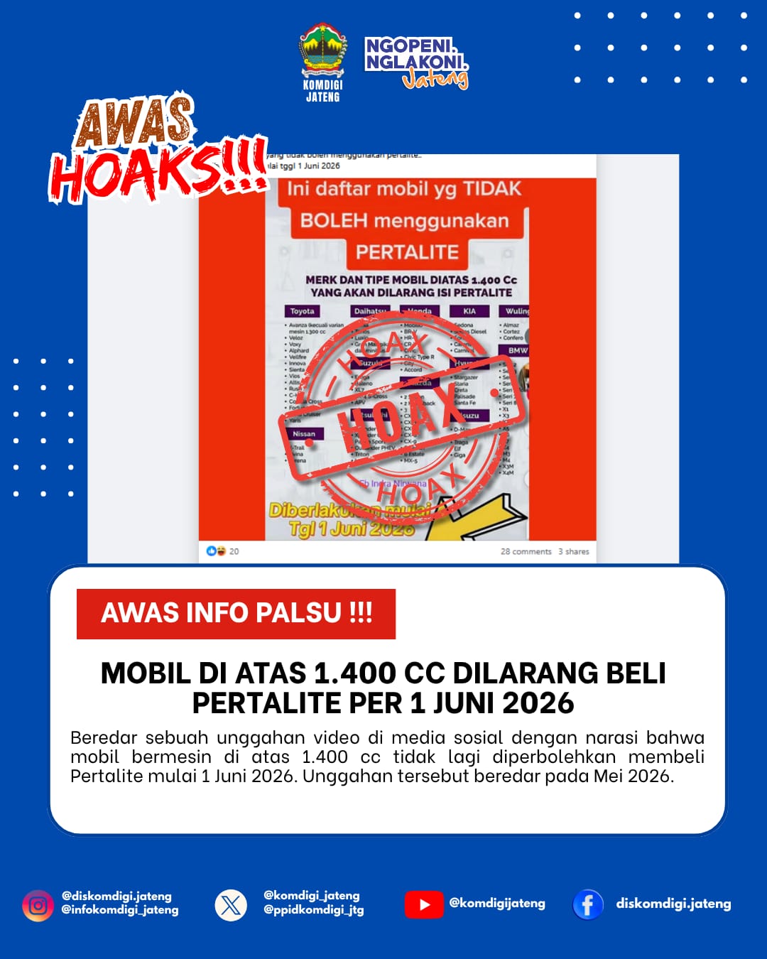 Isu Hoaks & Disinformasi 26 Mei 2026 Grafis