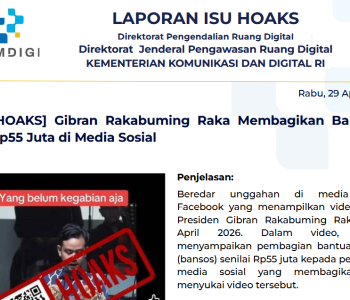 Isu Hoaks & Disinformasi 29 April 2026