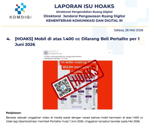 Isu Hoaks & Disinformasi 29 Mei 2026