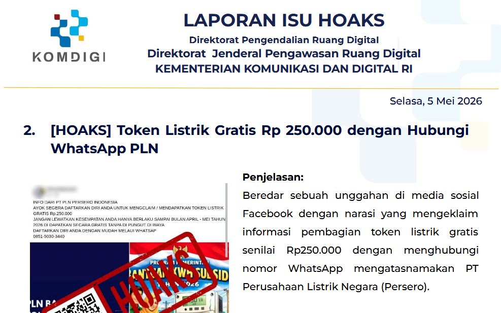 Isu Hoaks & Disinformasi 5 Mei 2026