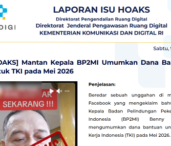Isu Hoaks & Disinformasi 9 Mei 2026