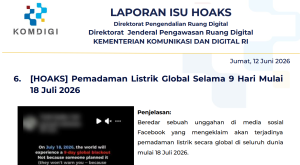 Isu Hoaks & Disinformasi 12 Juni 2026