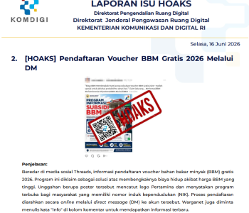 Isu Hoaks & Disinformasi 16 Juni 2026