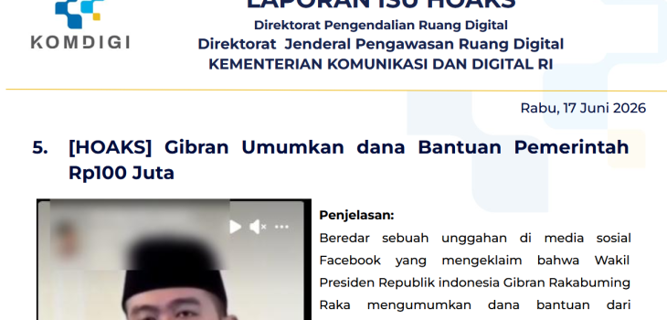 Isu Hoaks & Disinformasi 17 Juni 2026