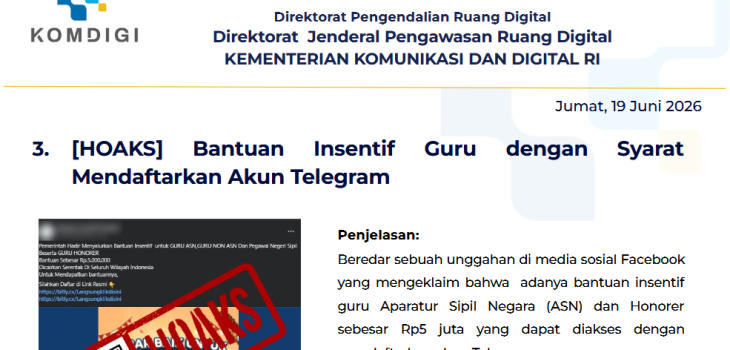 Isu Hoaks & Disinformasi 19 Juni 2026