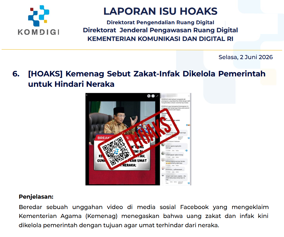 Isu Hoaks & Disinformasi 2 Juni 2026