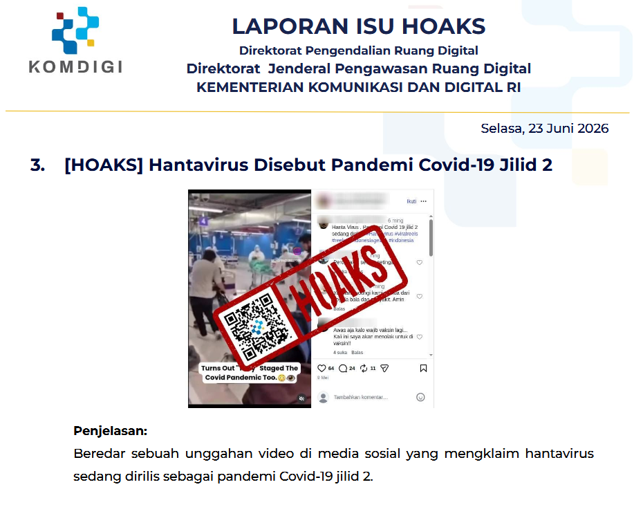 Isu Hoaks & Disinformasi 23 Juni 2026