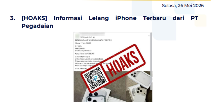 Isu Hoaks & Disinformasi 28 Mei 2026