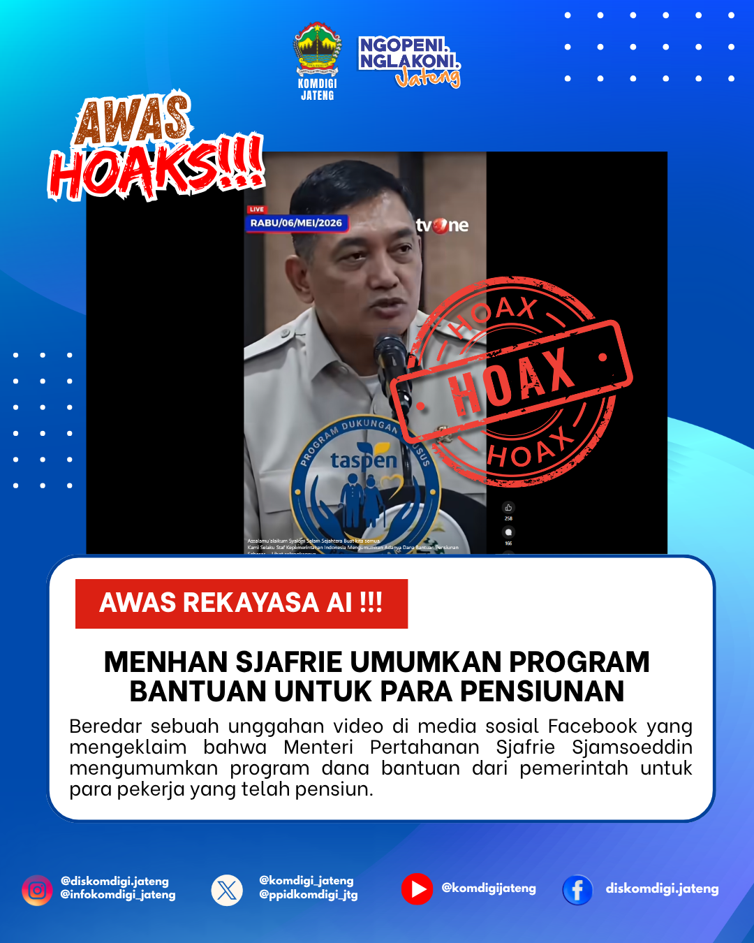 Isu Hoaks & Disinformasi 30 Mei 2026 Grafis