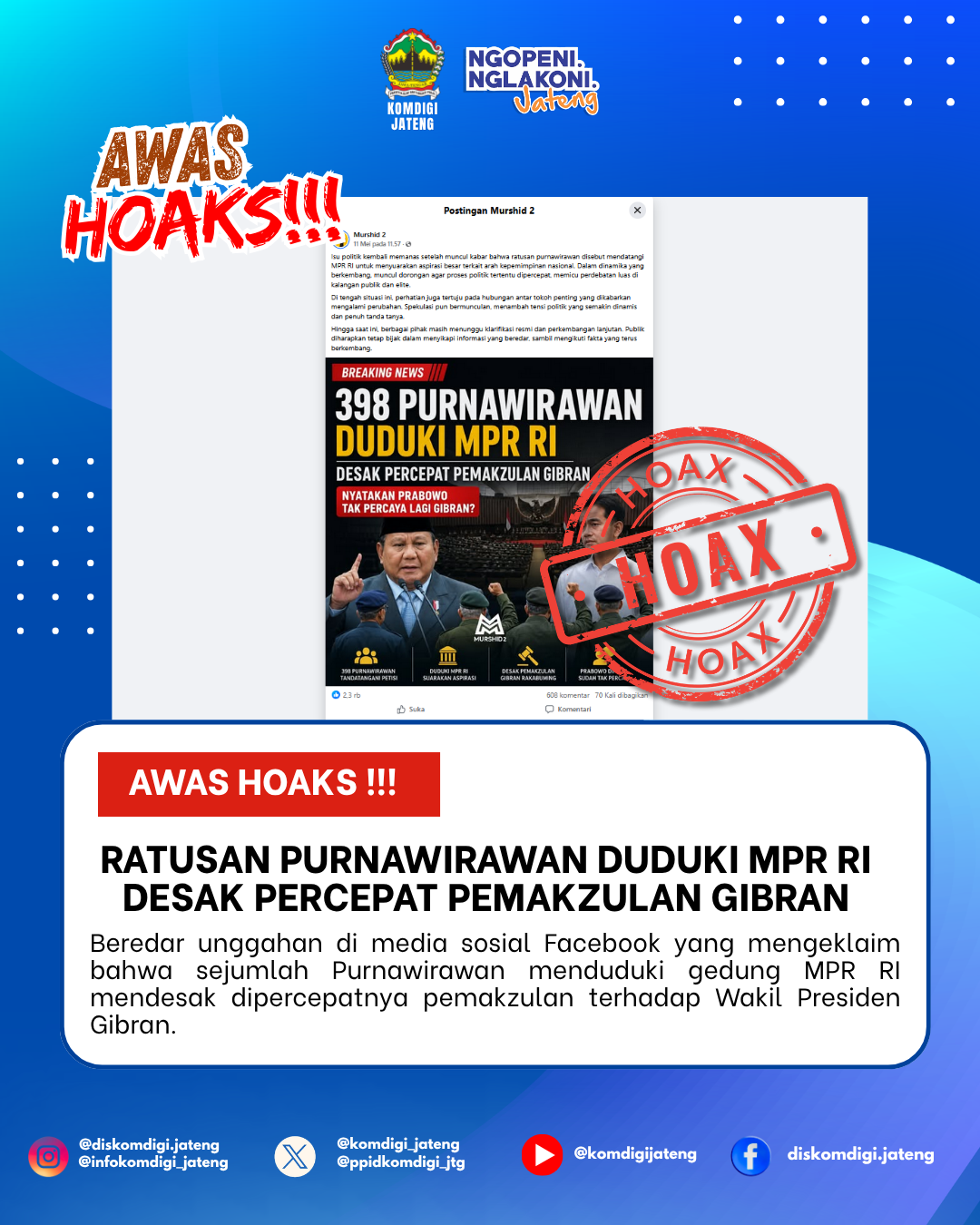 Isu Hoaks & Disinformasi 31 Mei 2026 Grafis