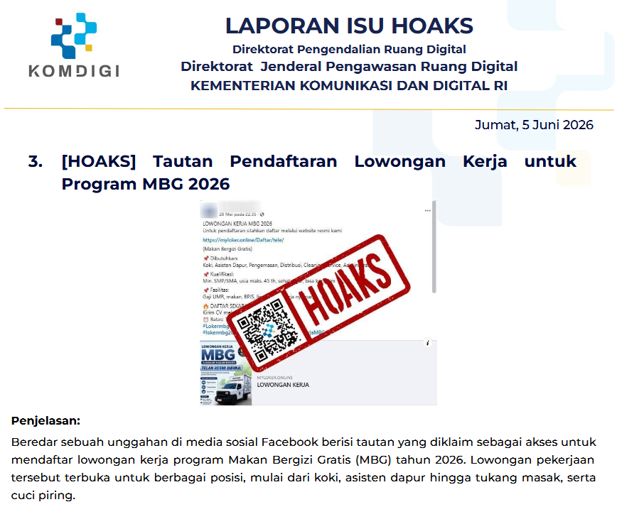 Isu Hoaks & Disinformasi 5 Juni 2026