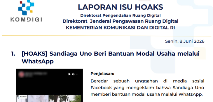 Isu Hoaks & Disinformasi 8 Juni 2026