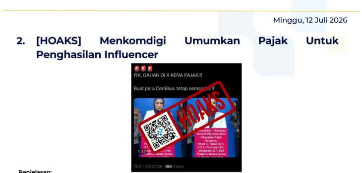 Isu Hoaks & Disinformasi 12 Juli 2026