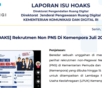 Isu Hoaks & Disinformasi 13 Juli 2026