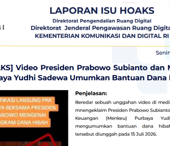 Isu Hoaks & Disinformasi 20 Juli 2026