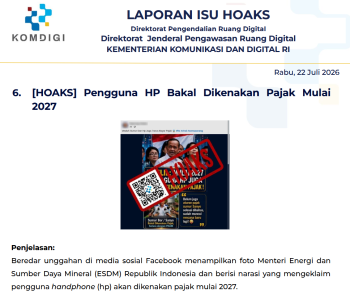 Isu Hoaks & Disinformasi 22 Juli 2026