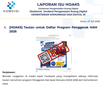 Isu Hoaks & Disinformasi 27 Juli 2026