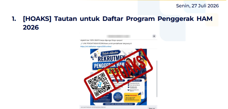 Isu Hoaks & Disinformasi 27 Juli 2026