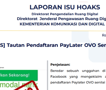 Isu Hoaks & Disinformasi 29 Juli 2026